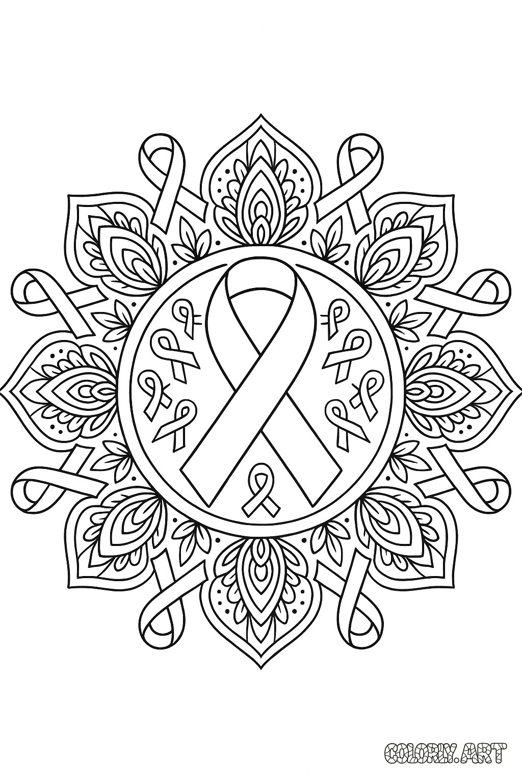 Cancer Ribbon Mandala